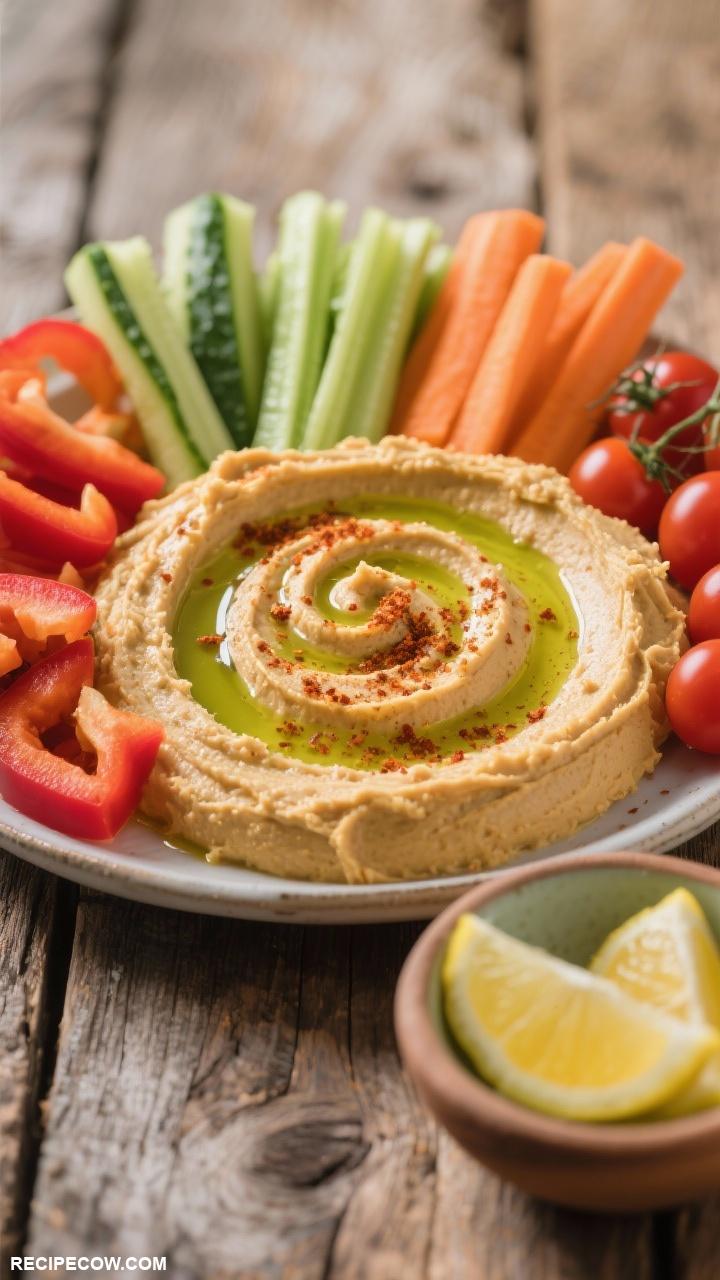 cold lunch box recipes Hummus and Veggie Platter