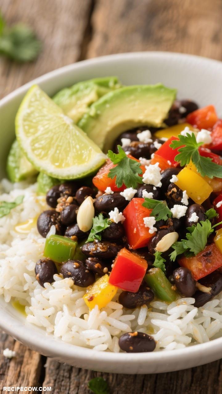cold lunch box recipes Savory Rice and Bean Bowl