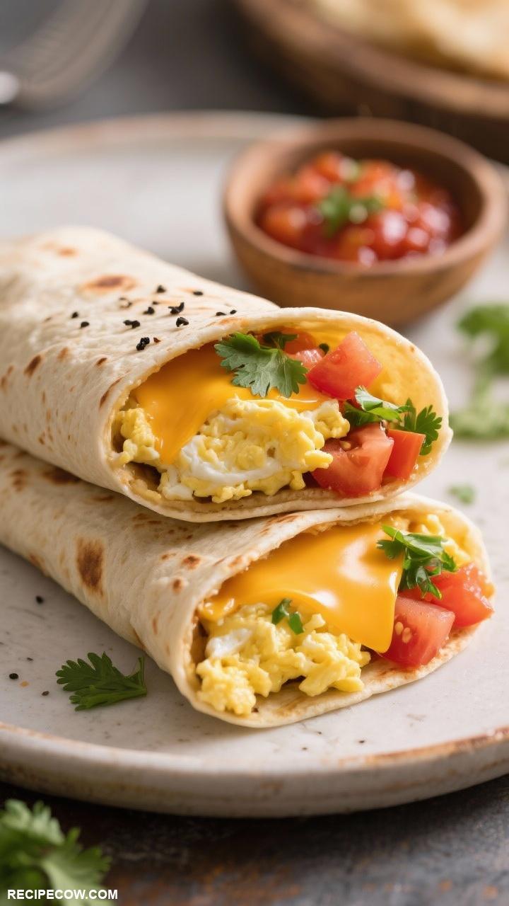 easy breakfast ideas Breakfast Burrito with Scrambled Eggs