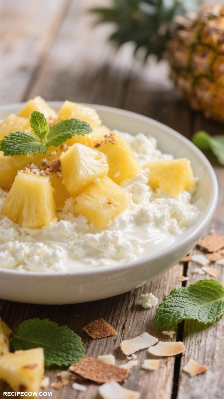 easy breakfast ideas Cottage Cheese with Pineapple Chunks