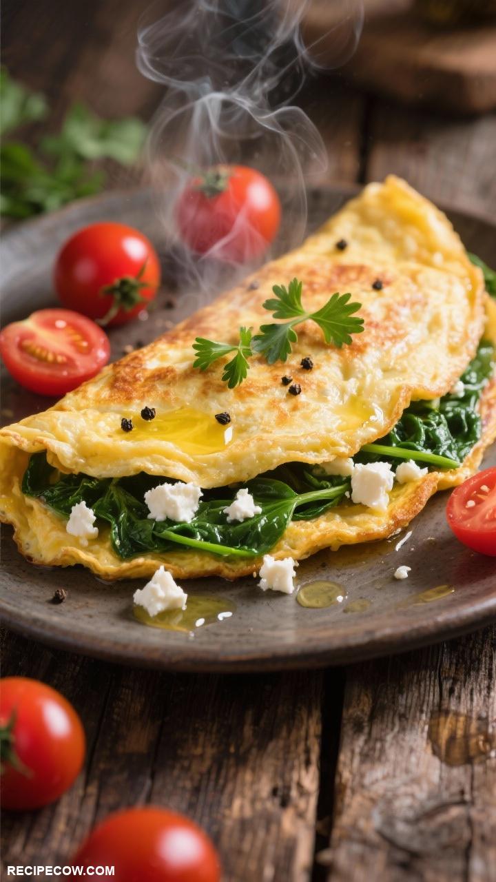 easy breakfast ideas Spinach and Feta Omelette