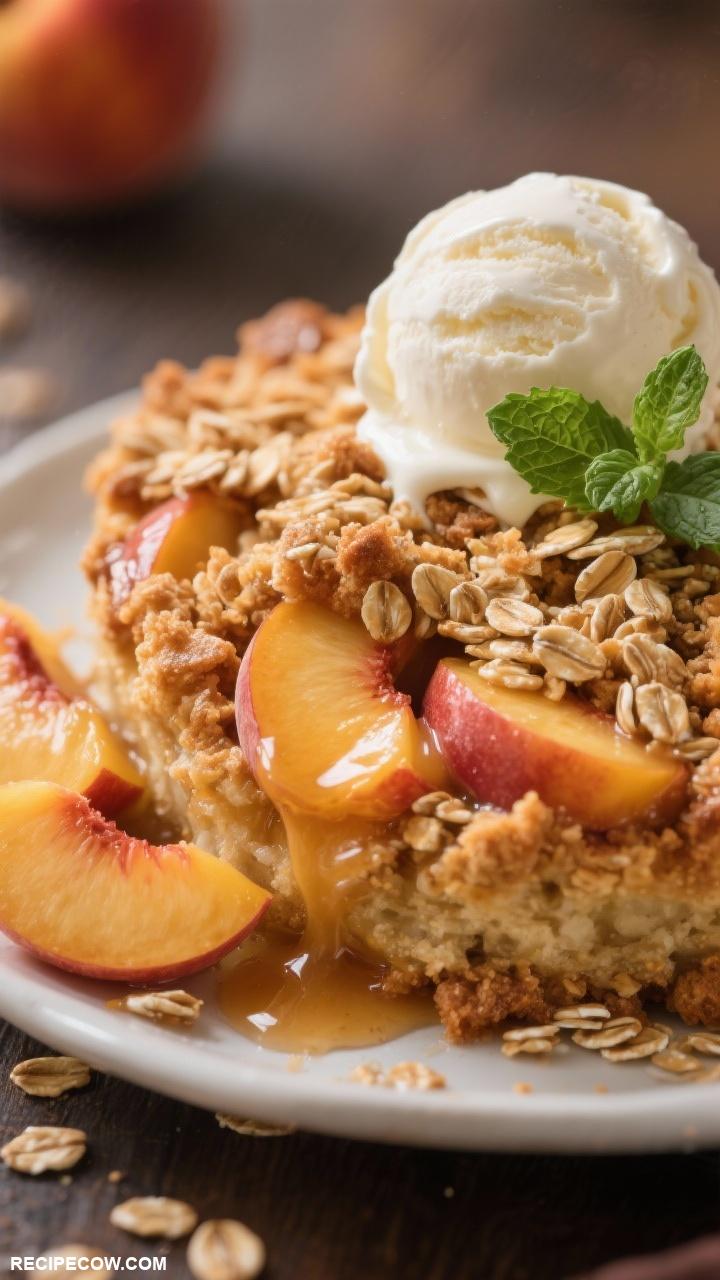 fruit dessert ideas Peach Crisp with Oat Topping