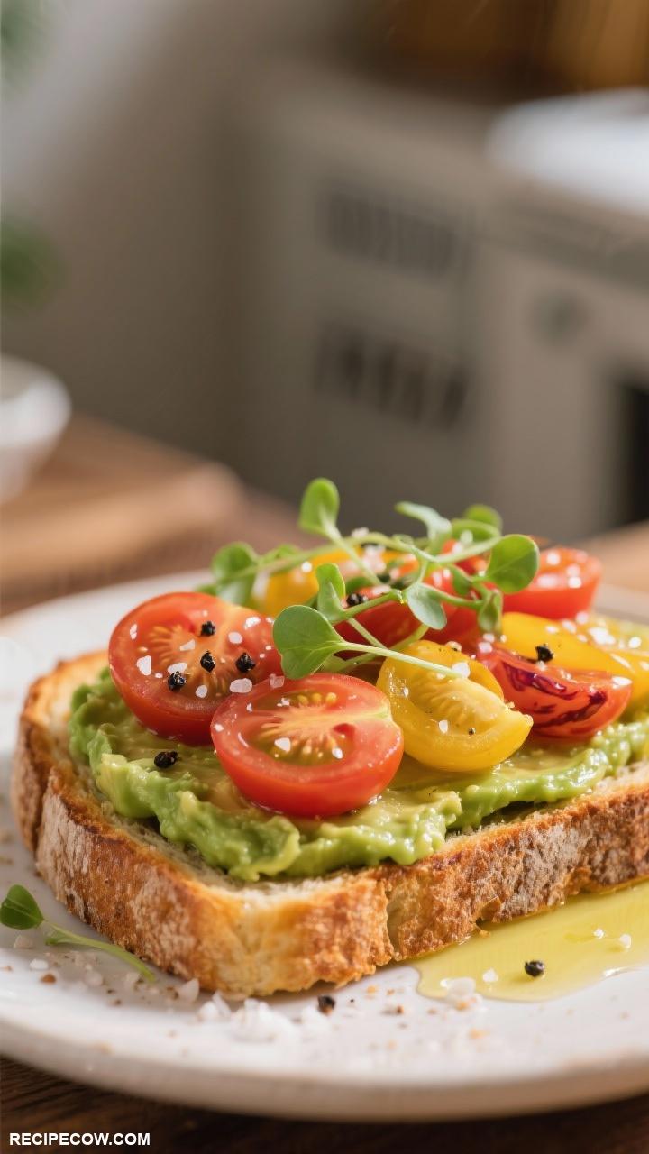 healthy breakfast ideas Avocado Toast with Tomato Slices