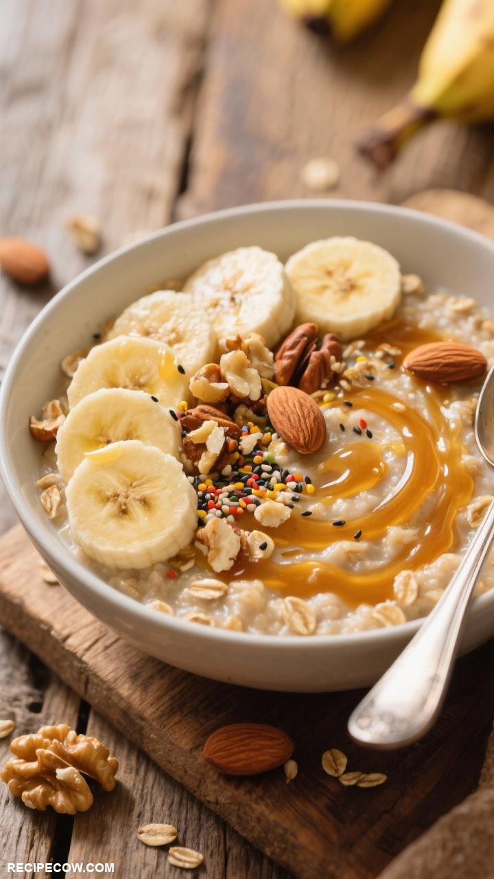 healthy breakfast ideas Banana Oatmeal with Nuts