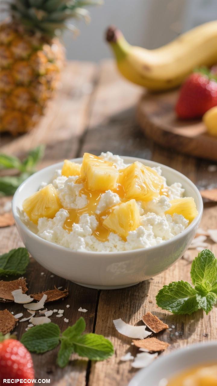 healthy breakfast ideas Cottage Cheese with Pineapple Chunks