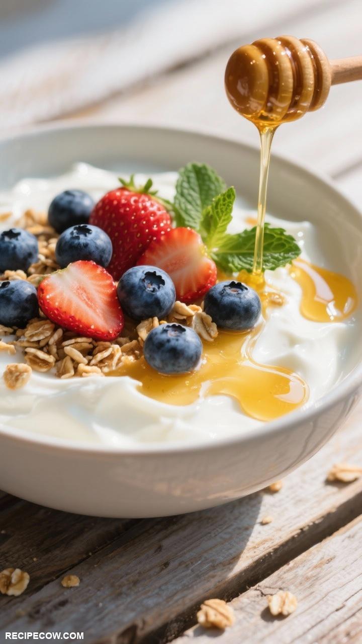 healthy breakfast ideas Greek Yogurt with Honey Drizzle