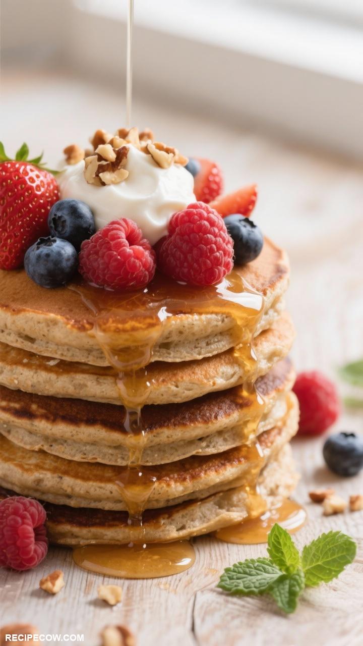 healthy breakfast ideas Whole Grain Pancakes with Maple Syrup