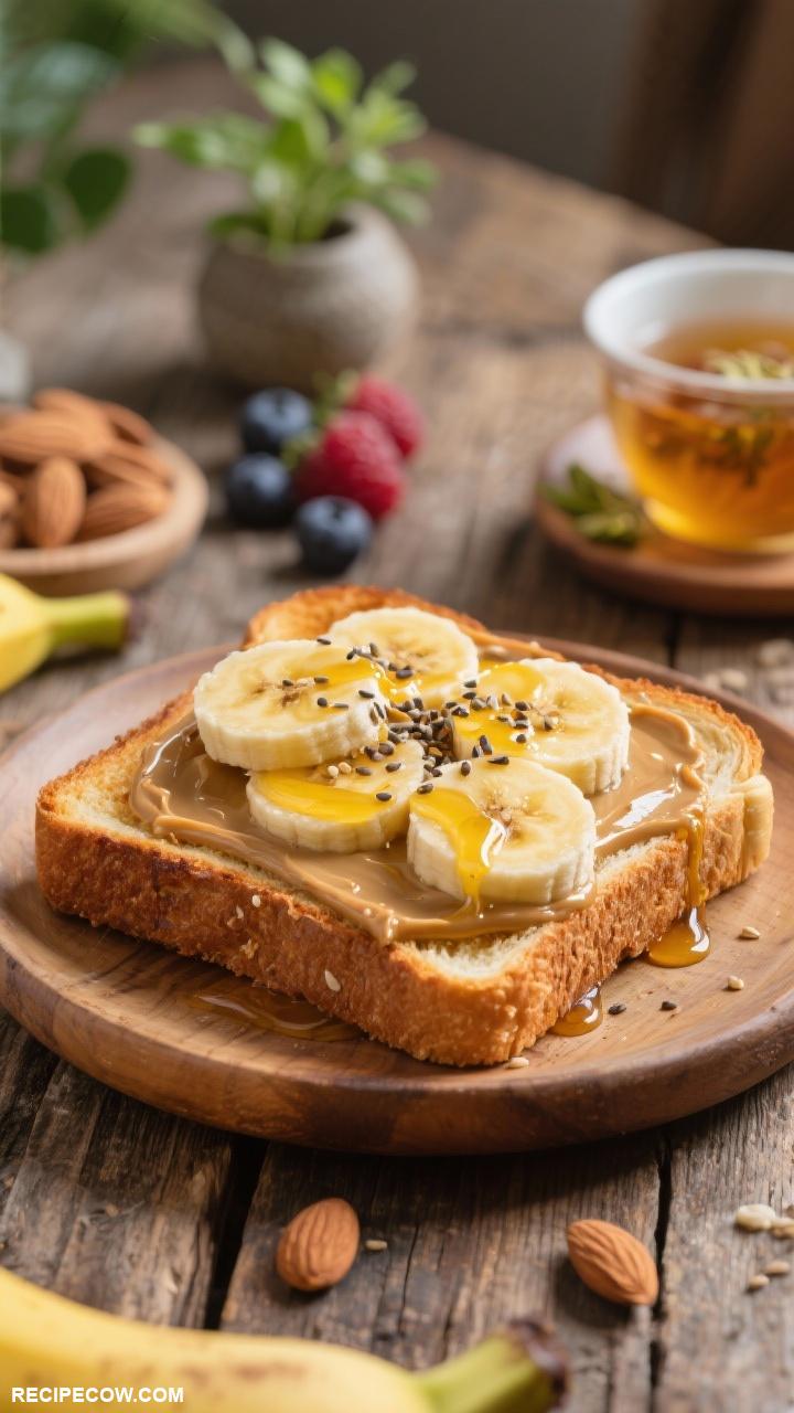 low calorie breakfast Almond Butter Banana Toast