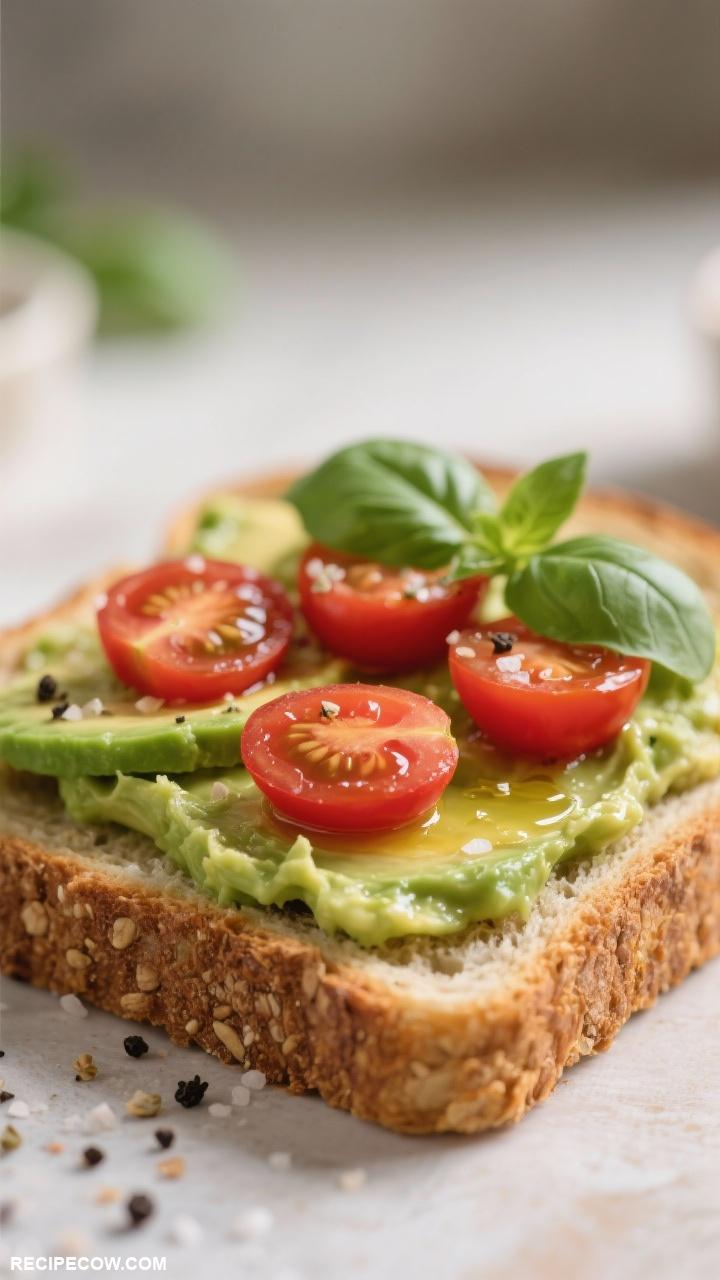 low calorie breakfast Avocado Toast with Cherry Tomatoes