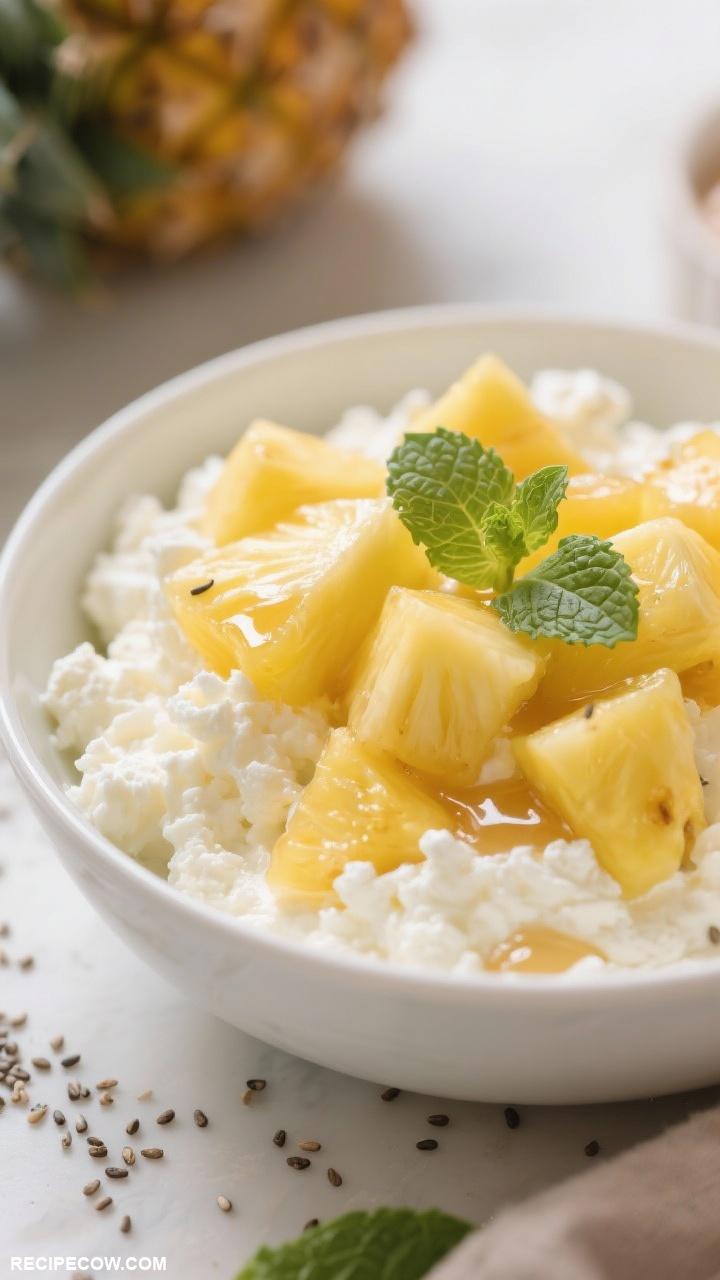 low calorie breakfast Cottage Cheese with Pineapple Chunks