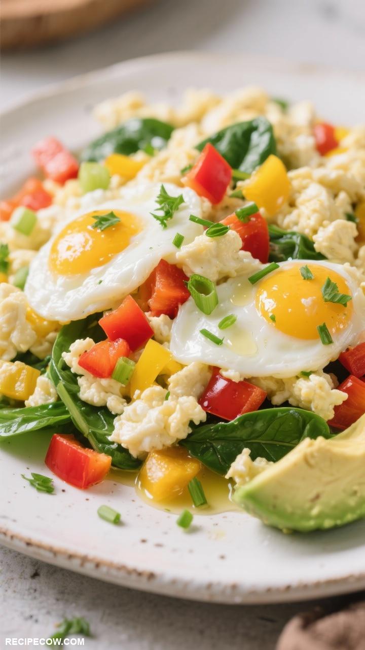 low calorie breakfast Egg White Vegetable Scramble