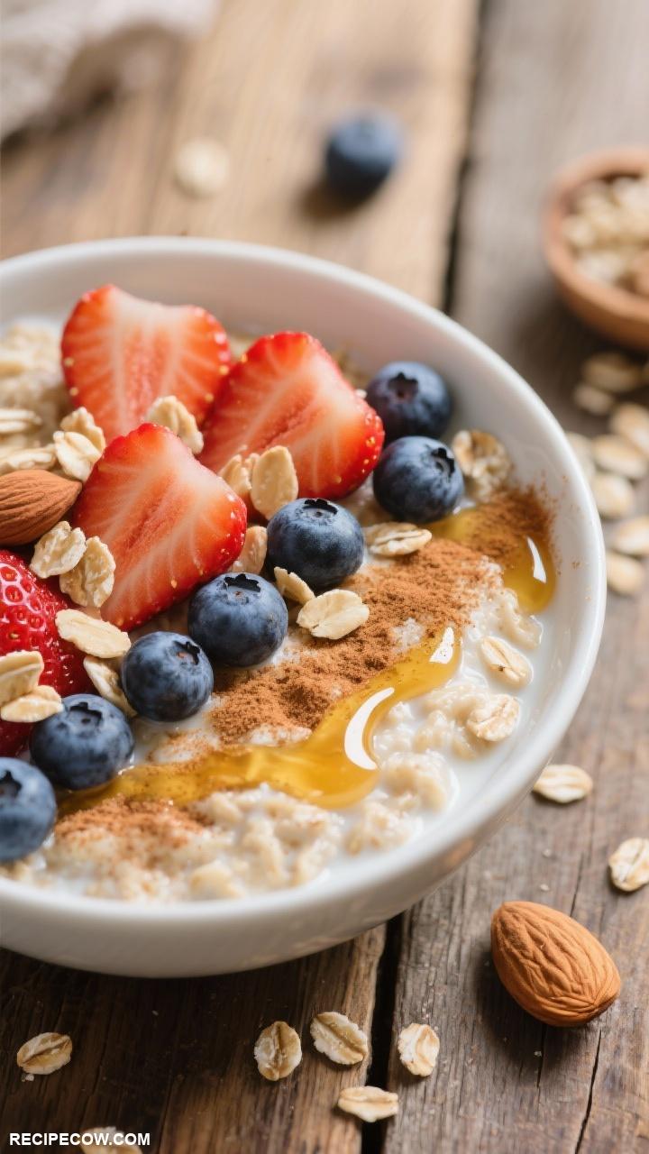 low calorie breakfast Overnight Oats with Almond Milk