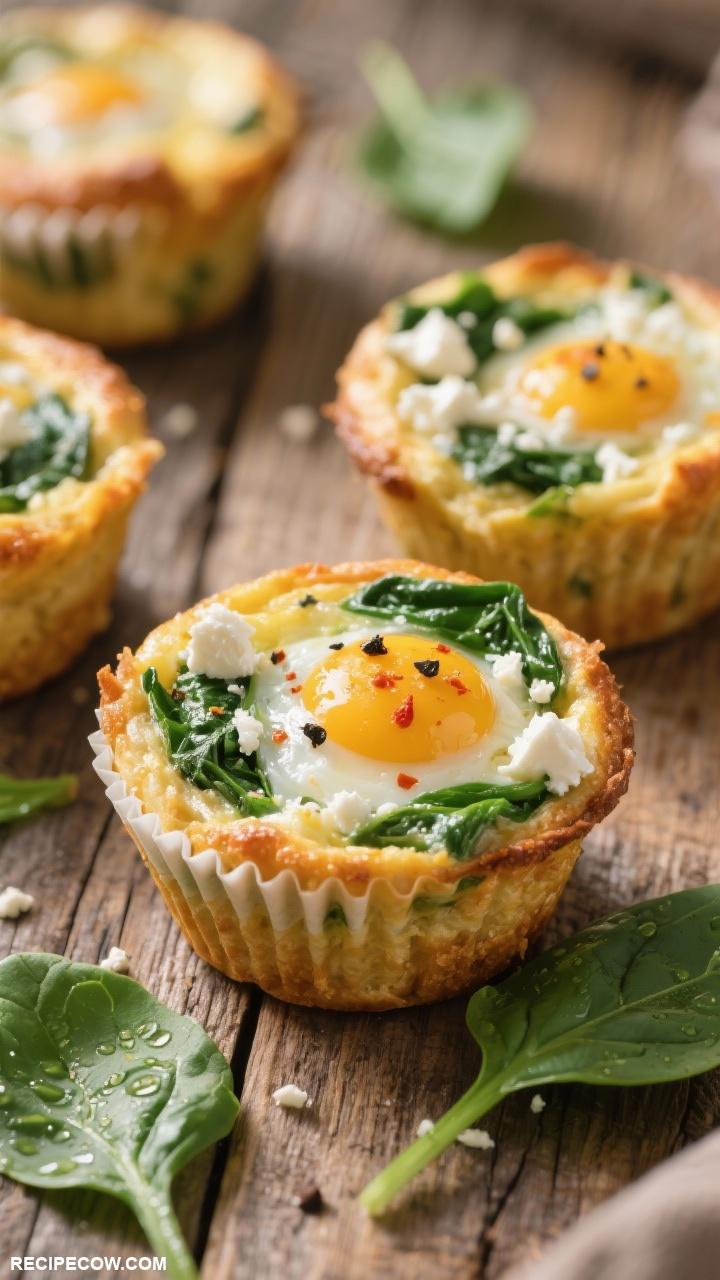 low calorie breakfast Spinach and Feta Egg Muffins