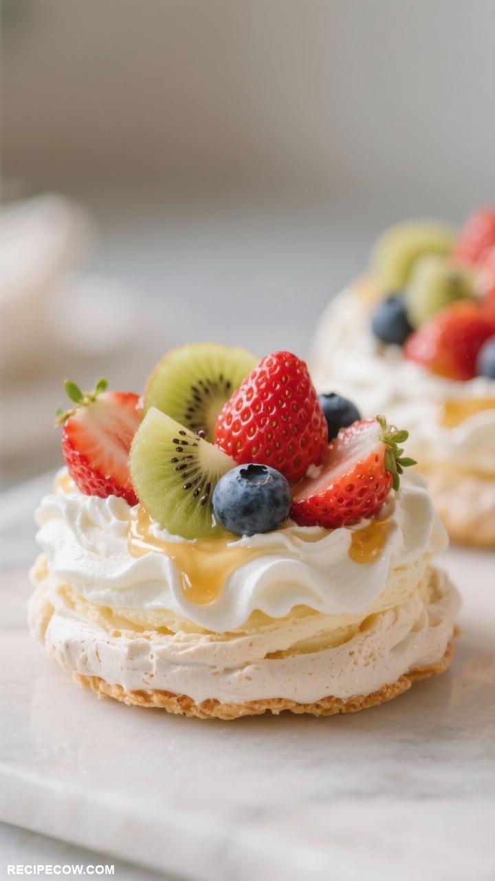 mini dessert ideas Miniature Pavlova with Fresh Fruits