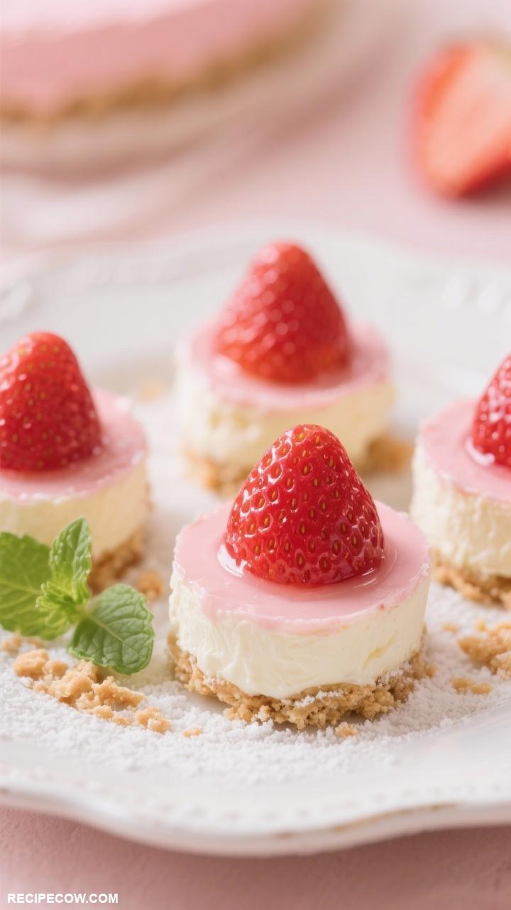 mini dessert ideas No Bake Strawberry Cheesecake Bites