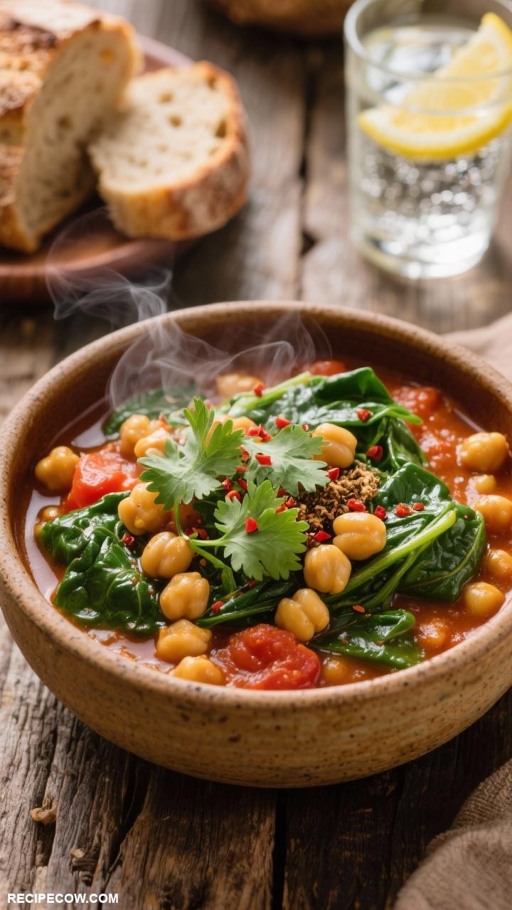 protein packed lunch recipes Chickpea and Spinach Stew