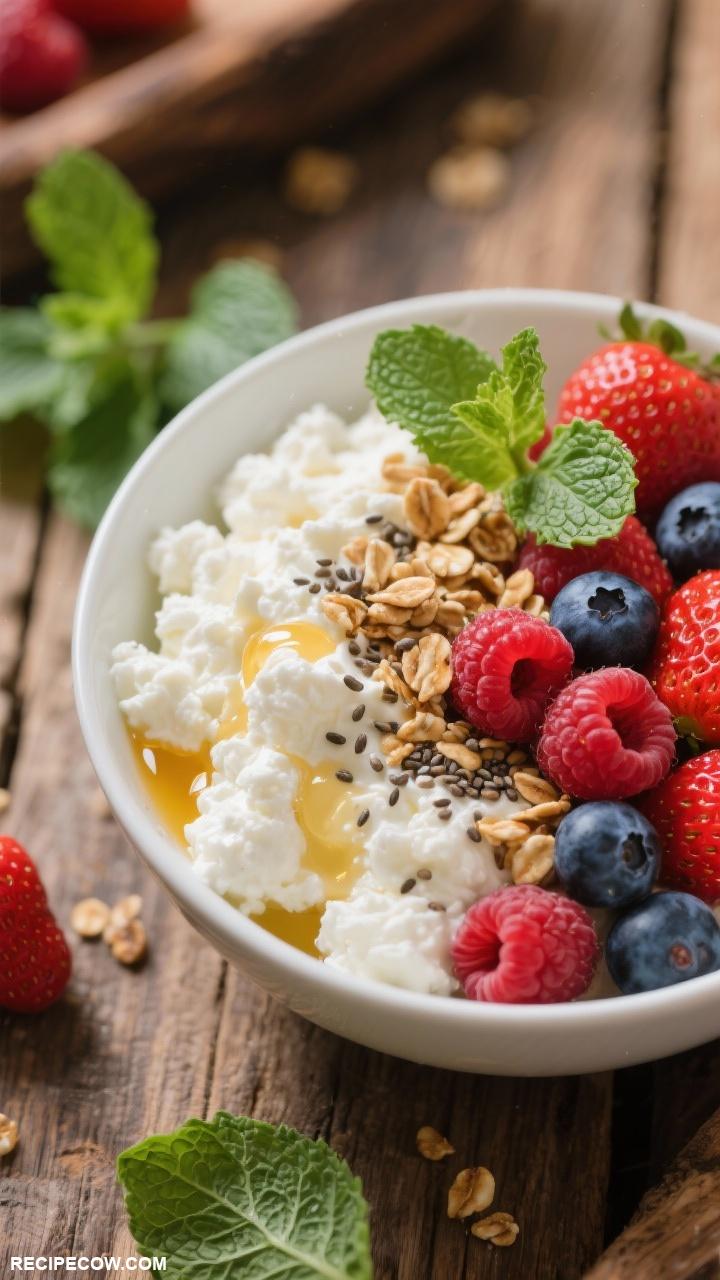 protein packed lunch recipes Cottage Cheese Berry Bowl
