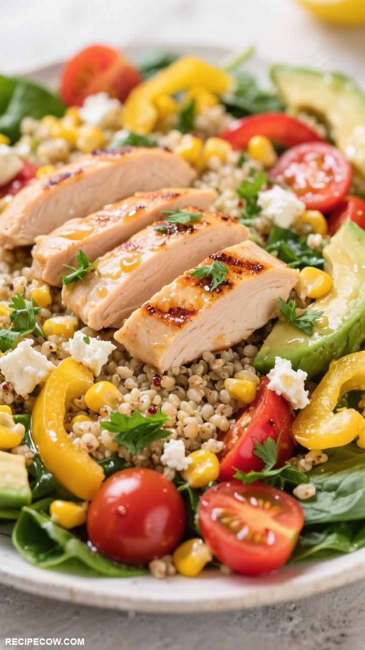 protein packed lunch recipes Grilled Chicken Quinoa Salad