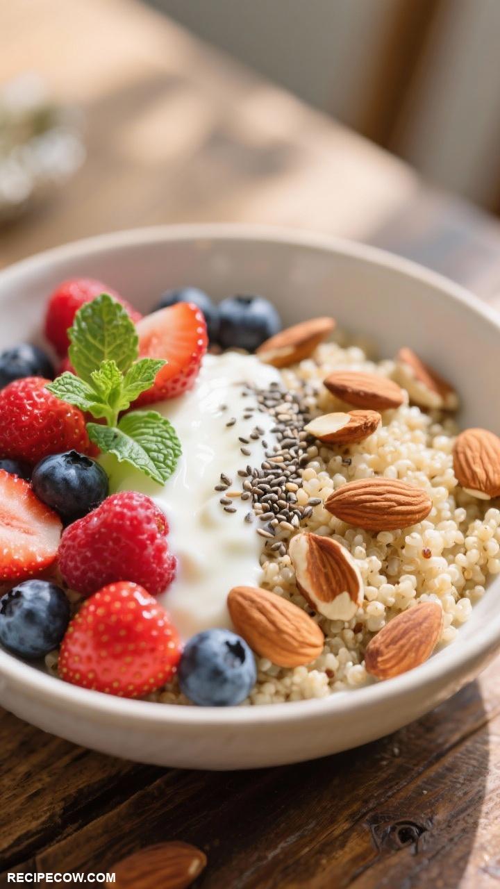 quick breakfast ideas Quinoa Breakfast Bowl with Almonds