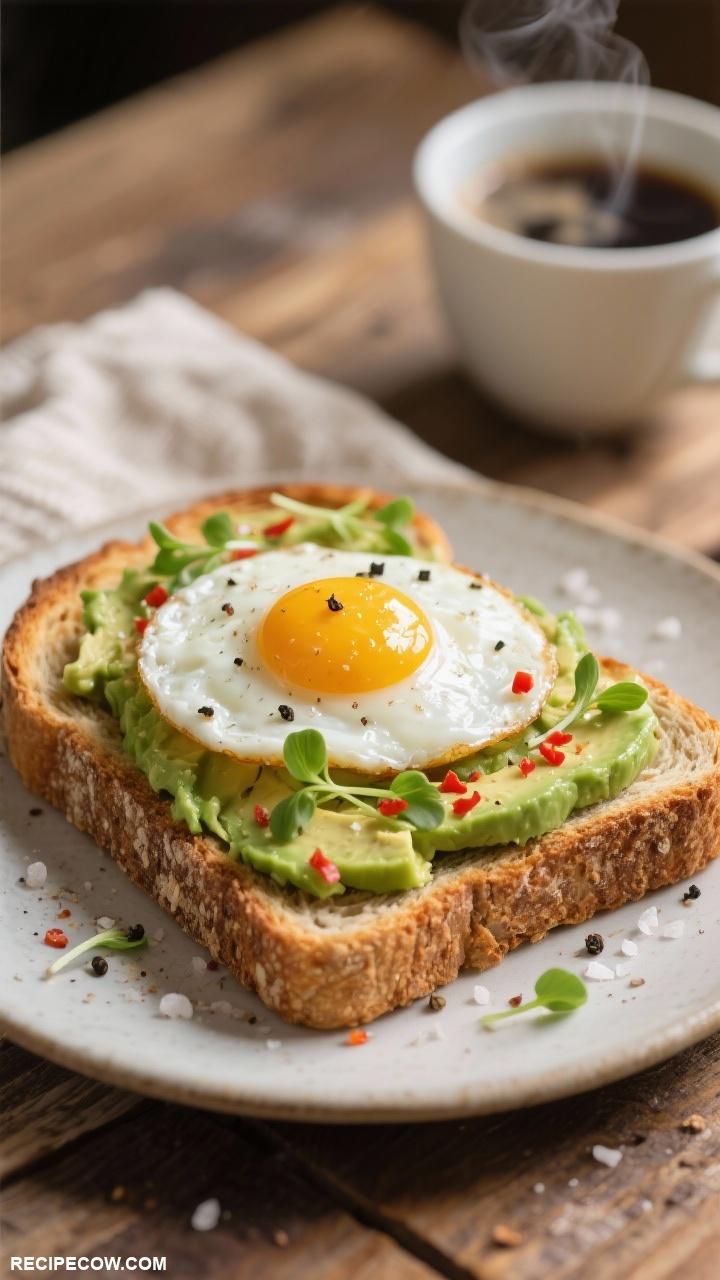 simple breakfast ideas Avocado Toast with Poached Egg