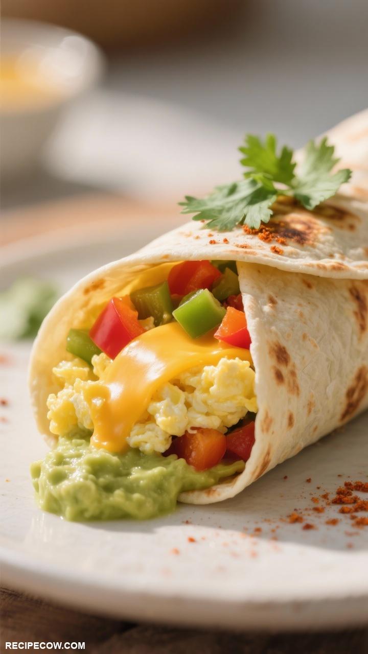 simple breakfast ideas Breakfast Burrito with Scrambled Eggs