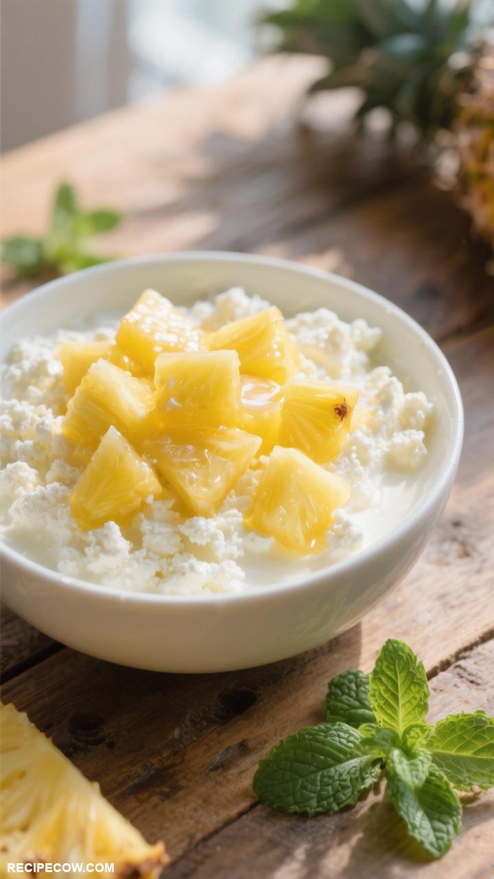 simple breakfast ideas Cottage Cheese with Pineapple Chunks