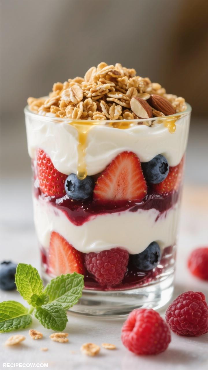 simple breakfast ideas Greek Yogurt Parfait with Granola