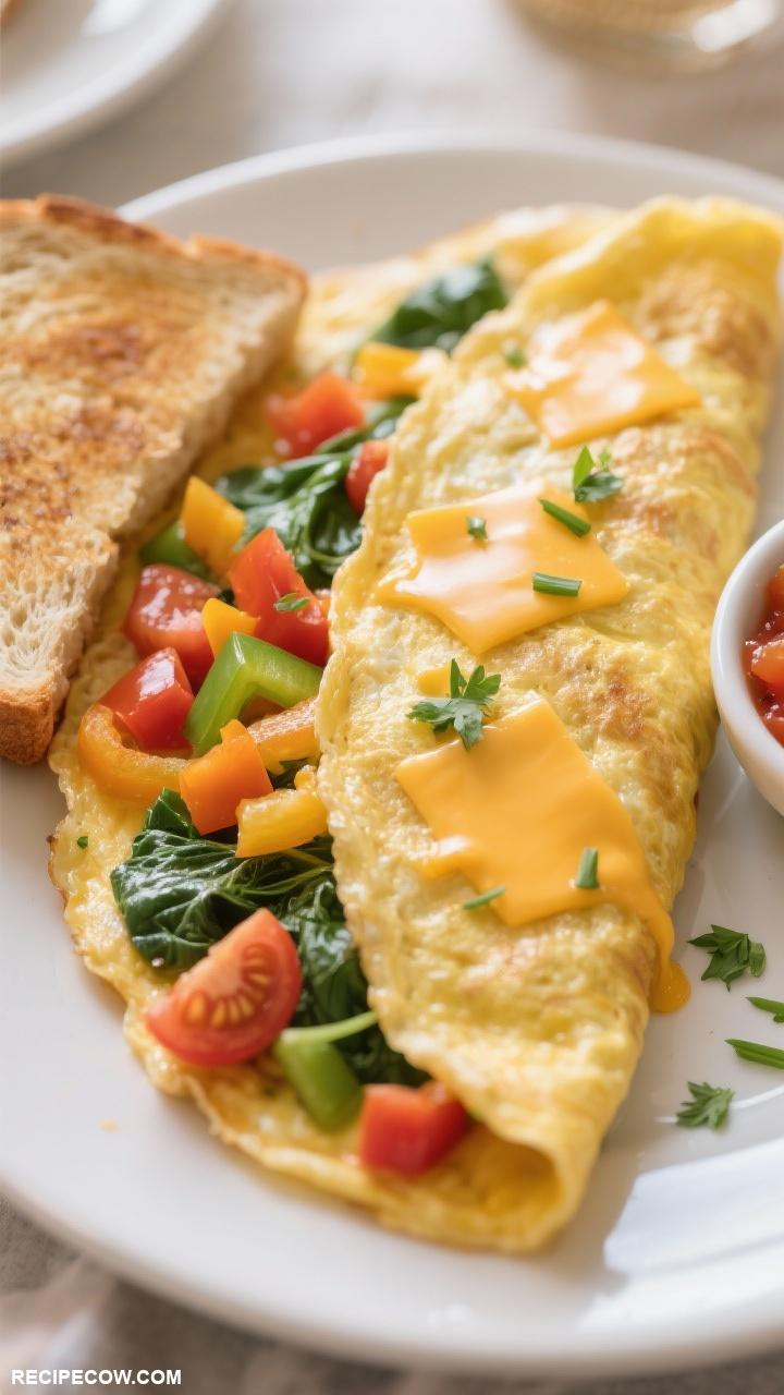 simple breakfast ideas Veggie Omelette with Cheese