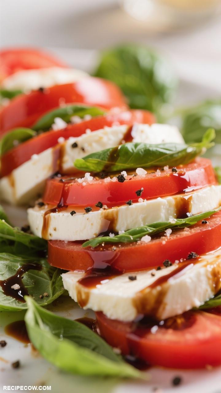 simple lunch recipes Caprese Salad with Balsamic Glaze