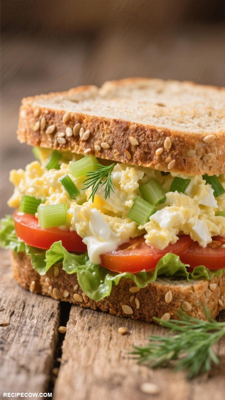 simple lunch recipes Egg Salad Sandwich on Whole Grain