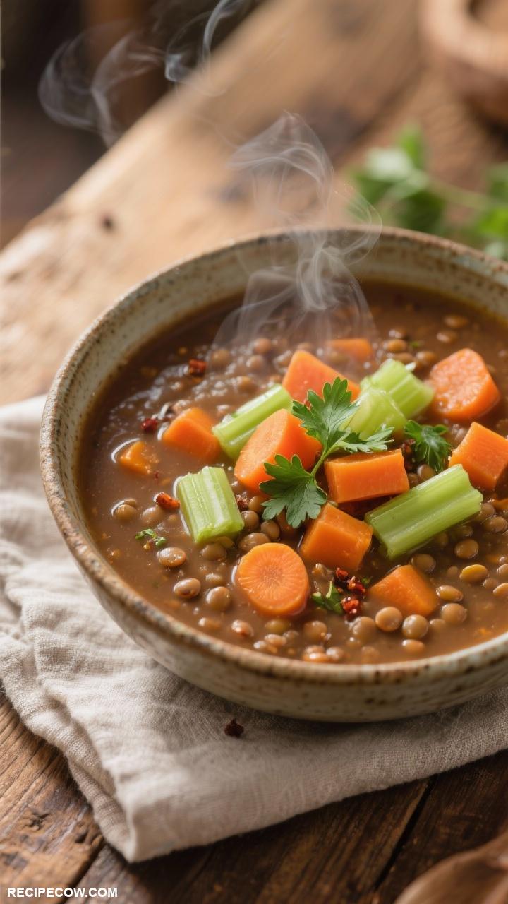 simple lunch recipes Lentil Soup with Carrots and Celery
