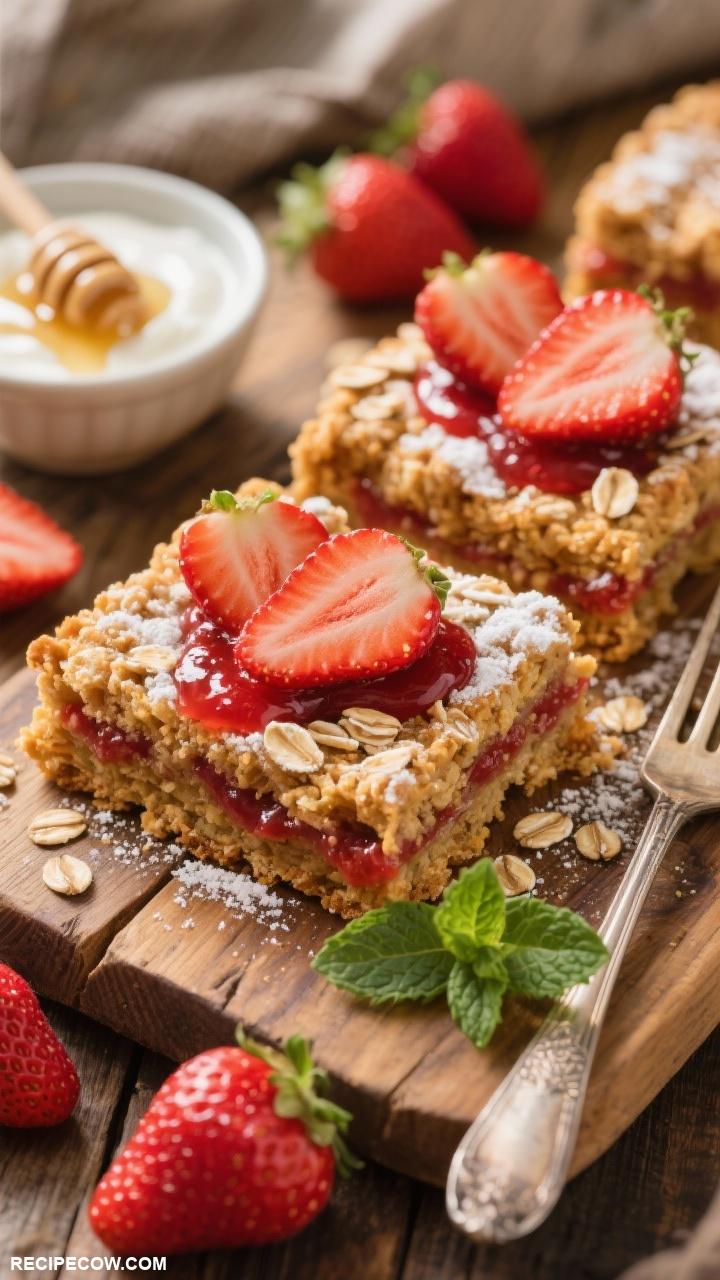 strawberry recipes Strawberry Oatmeal Breakfast Bars