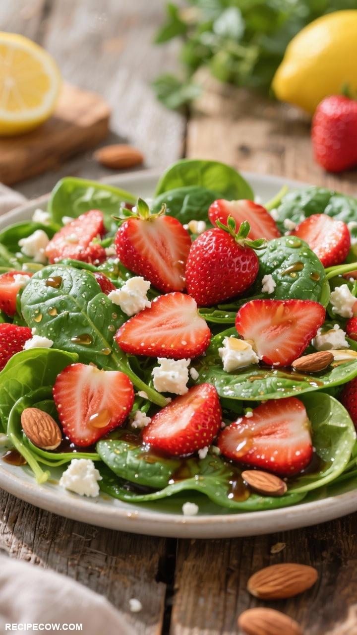 strawberry recipes Strawberry Spinach Salad Delight