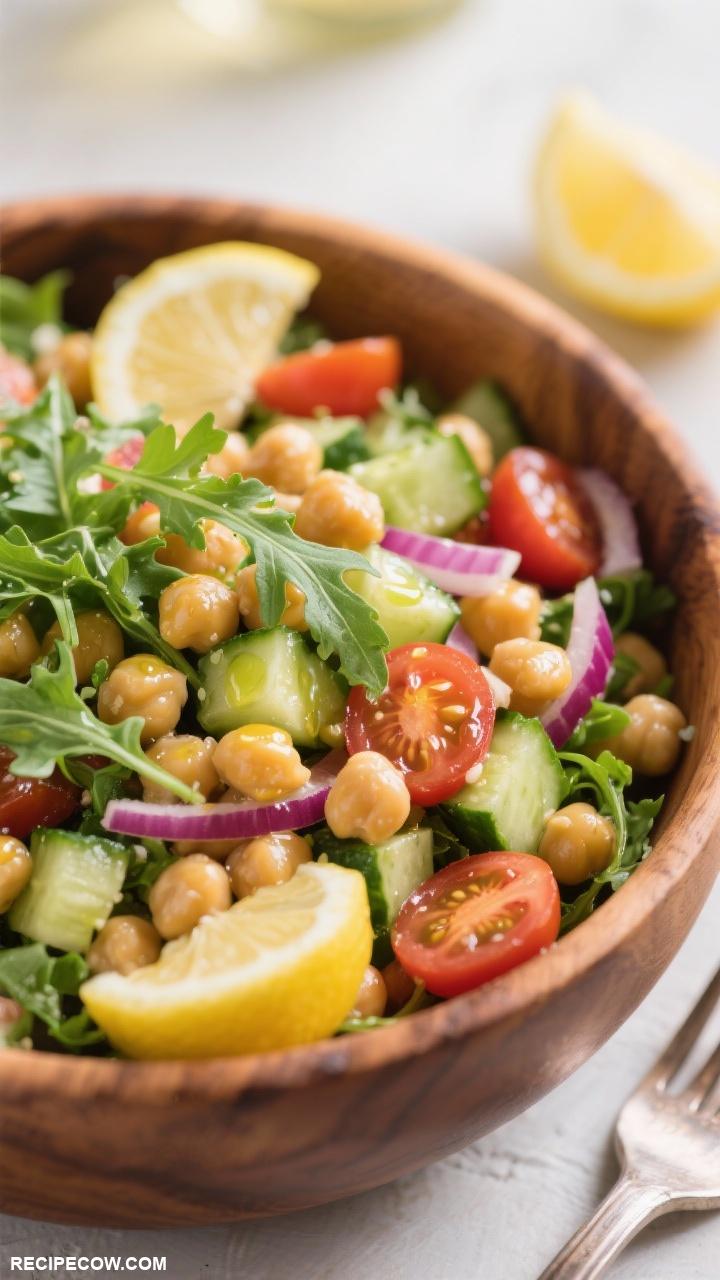 vegan sides Chickpea Salad with Lemon Dressing