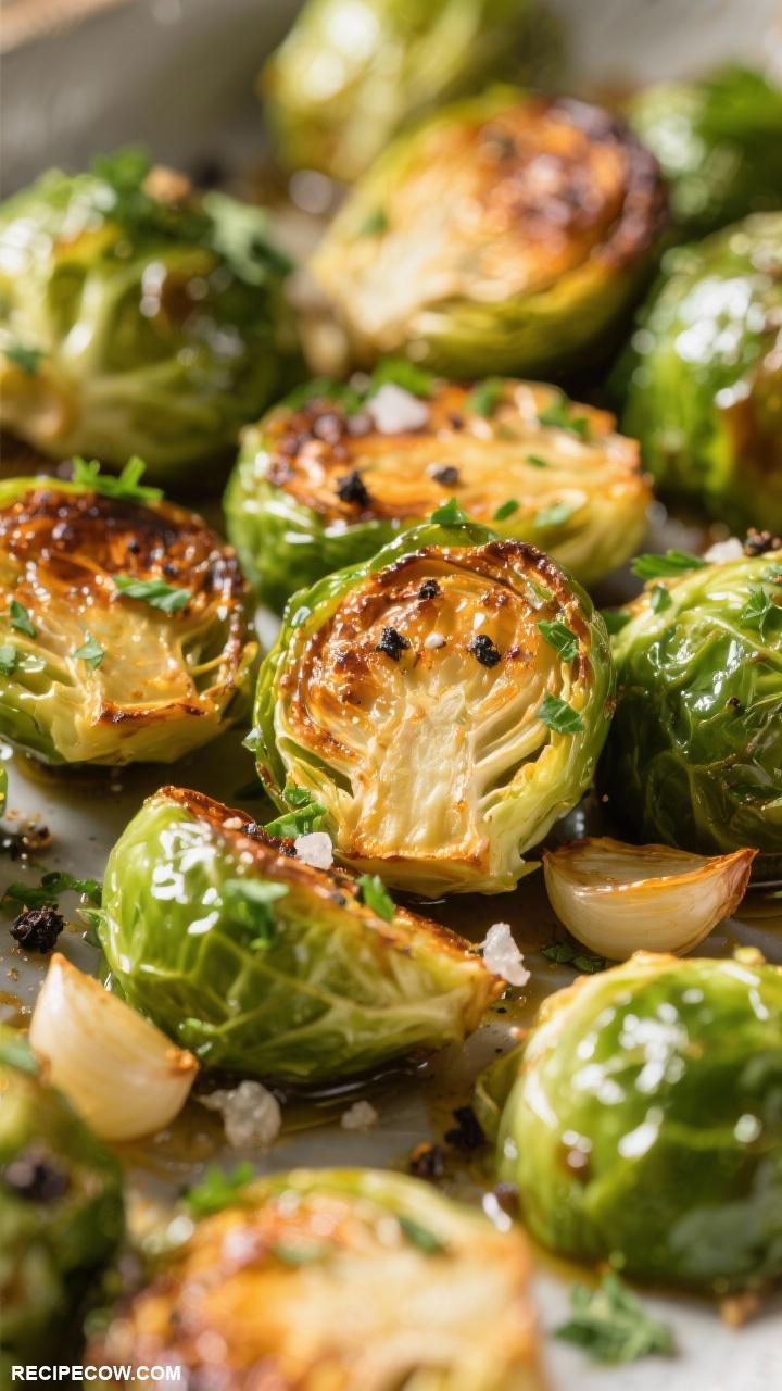 vegan sides Garlic Roasted Brussels Sprouts