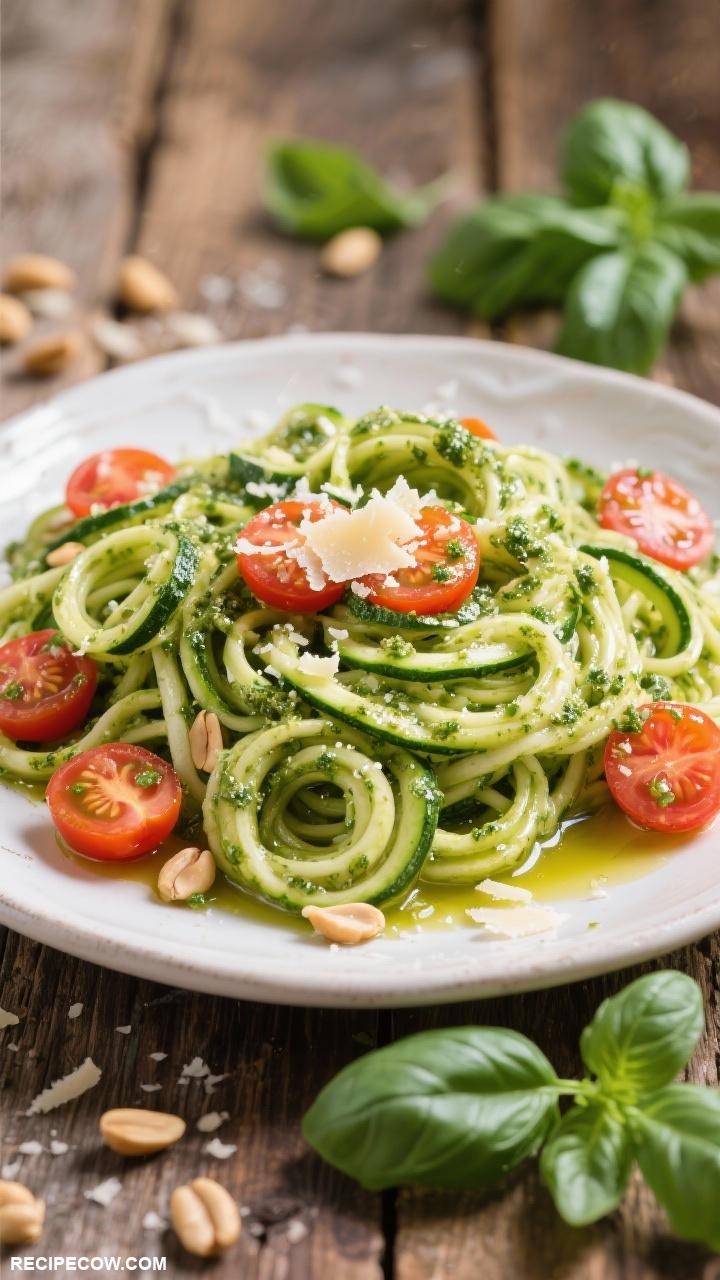 vegan sides Zucchini Noodles with Pesto