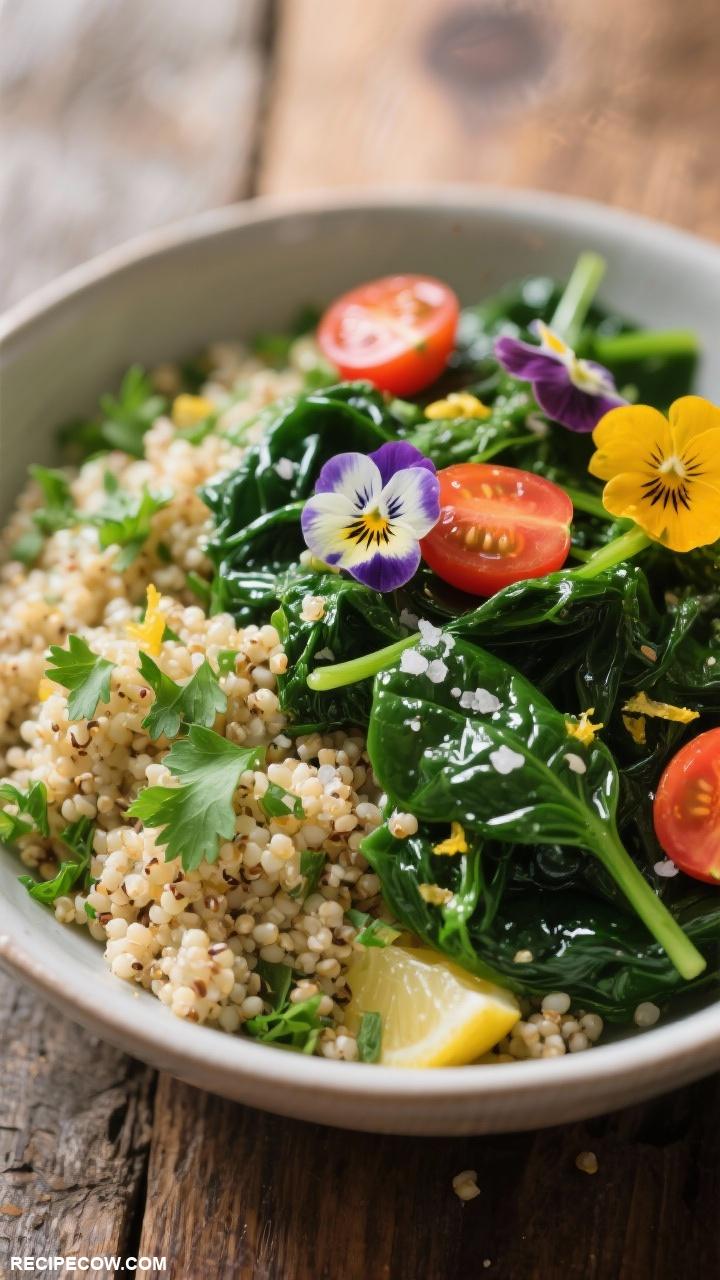 vegetarian side dishes Herbed Quinoa and Spinach
