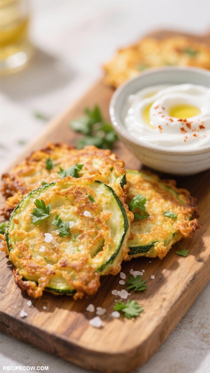 vegetarian side dishes Zucchini Fritters with Yogurt Dip