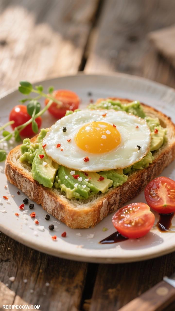 weekend brunch Avocado Toast with Poached Egg