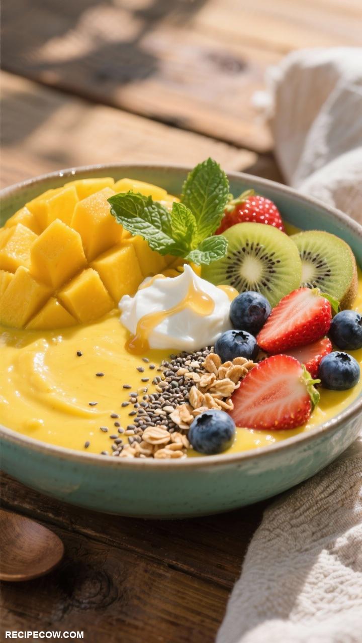 weekend brunch Mango Smoothie Bowl Bliss