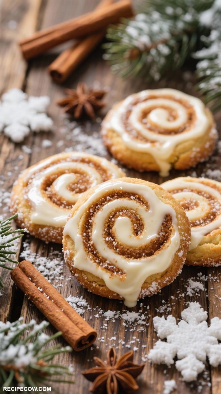 winter cookies Cinnamon Roll Sugar Cookies