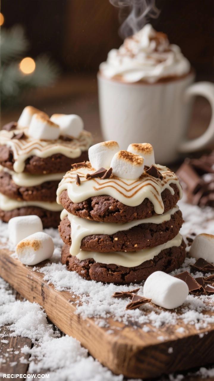 winter cookies Hot Cocoa Marshmallow Cookies