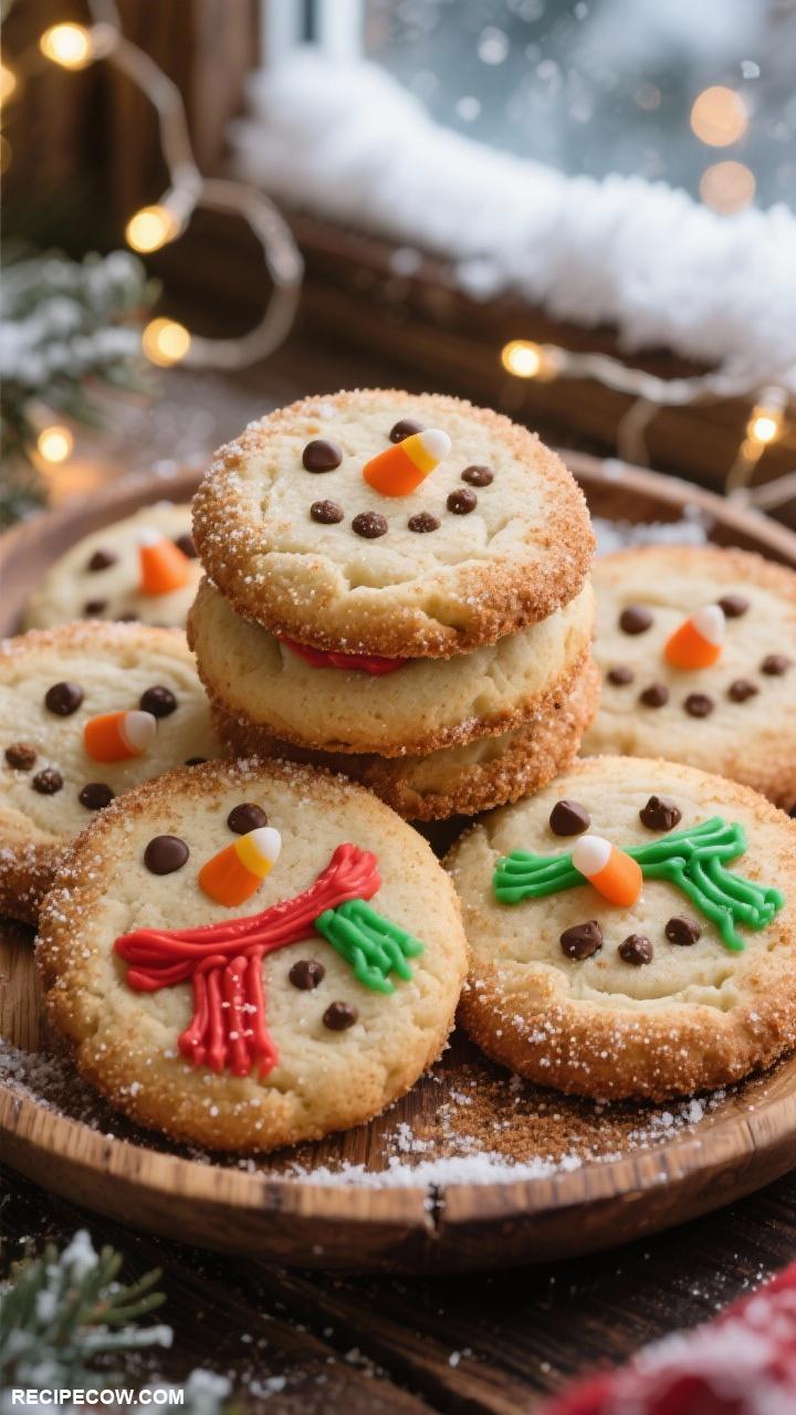 winter cookies Snickerdoodle Snowman Cookies
