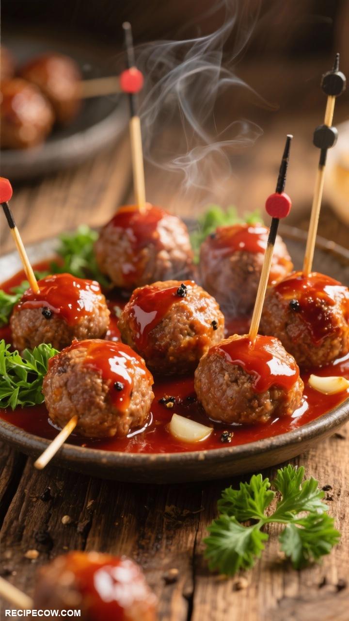 Quick appetizers Mini Meatballs in Tangy BBQ Sauce