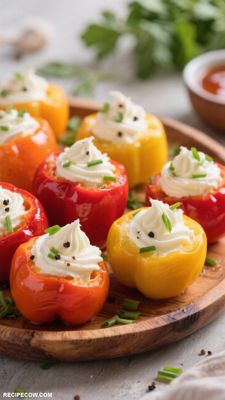 Quick appetizers Stuffed Mini Peppers with Cream Cheese