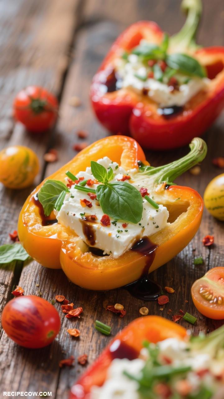 Quick appetizers Stuffed Mini Peppers with Goat Cheese