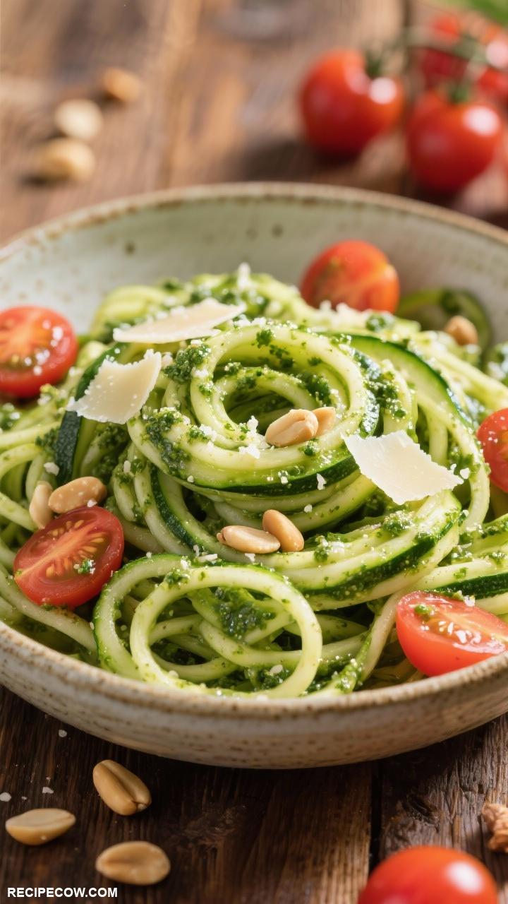Vegetable sides Zucchini Noodles with Pesto