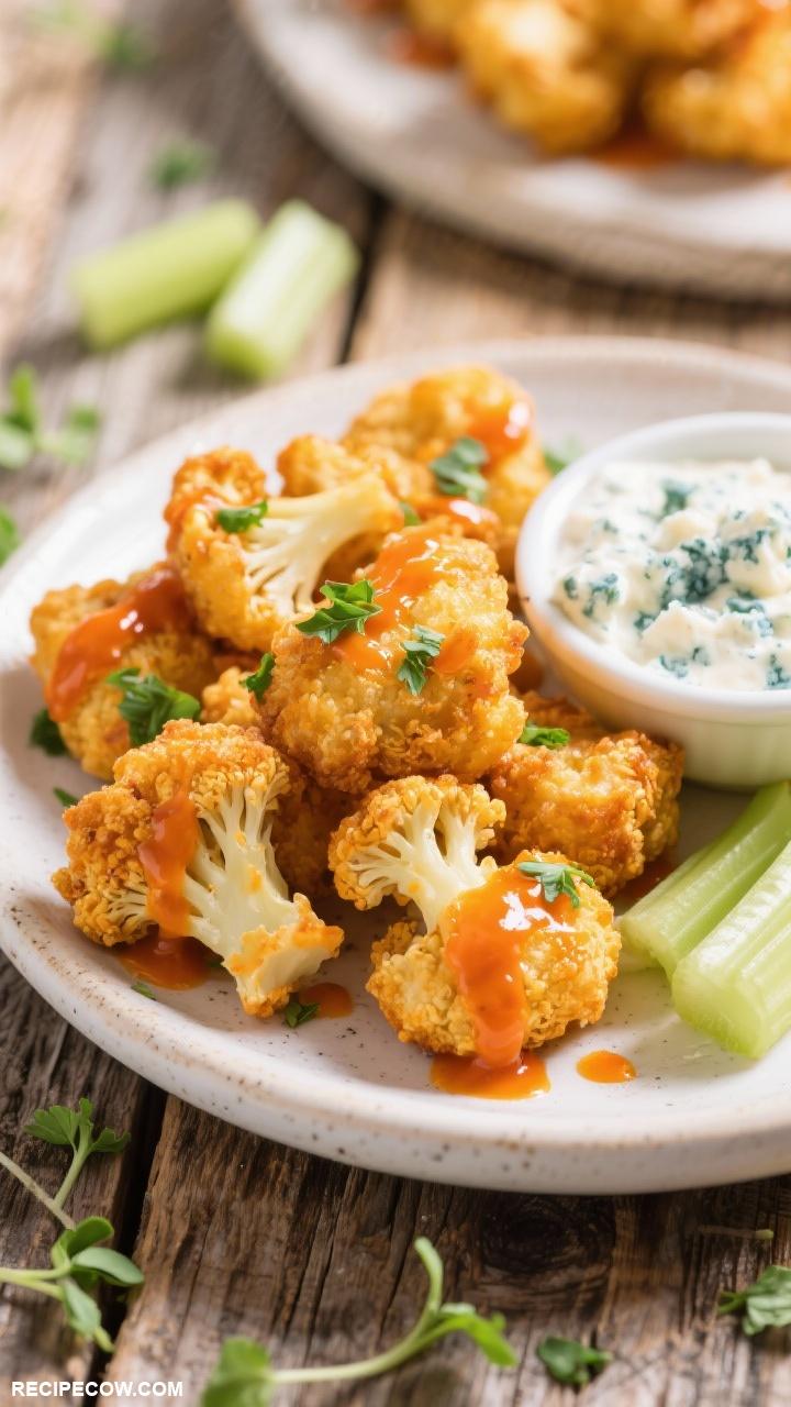 Vegetarian appetizers Cauliflower Buffalo Bites