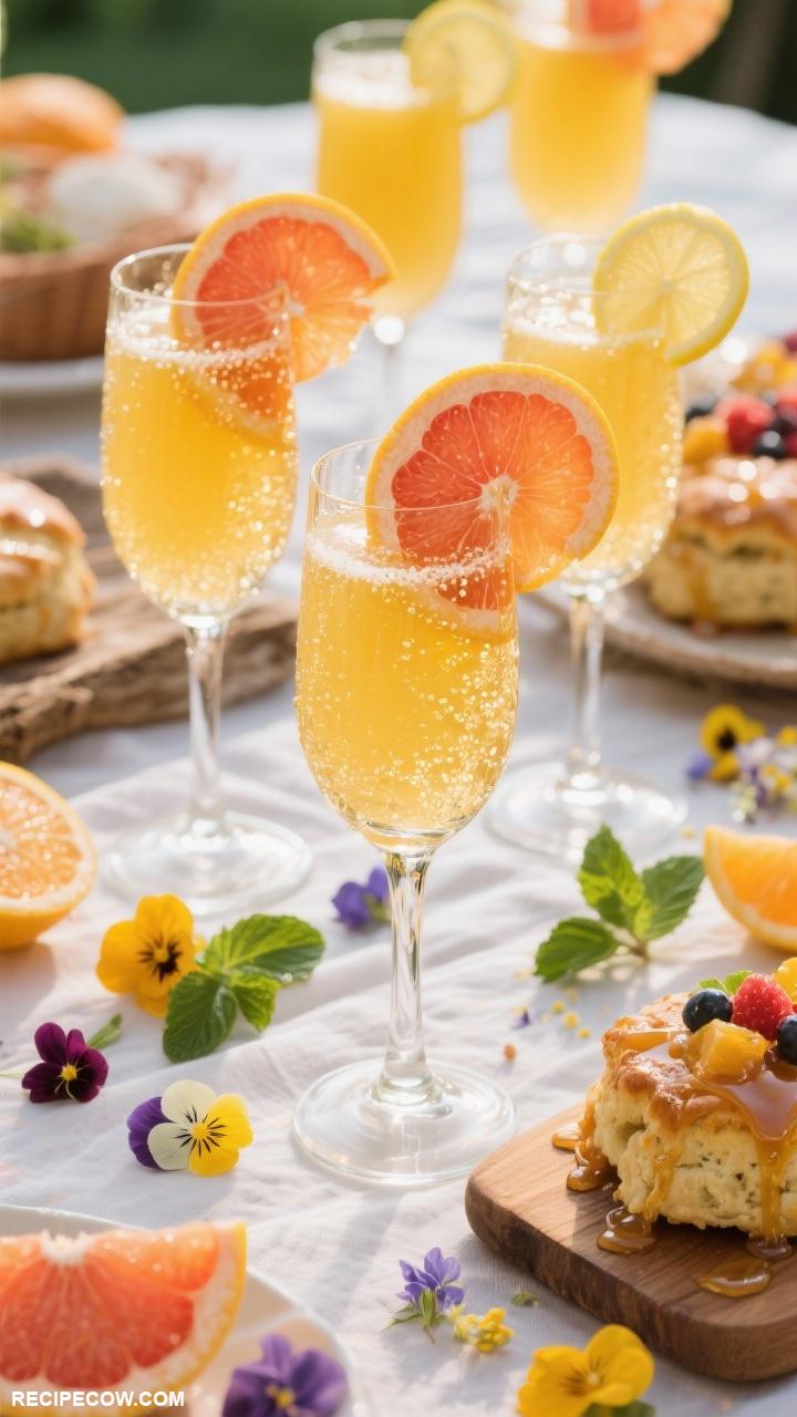 brunch dishes Mimosas with Fresh Citrus Juice