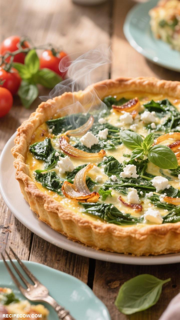 brunch dishes Savory Spinach and Feta Quiche